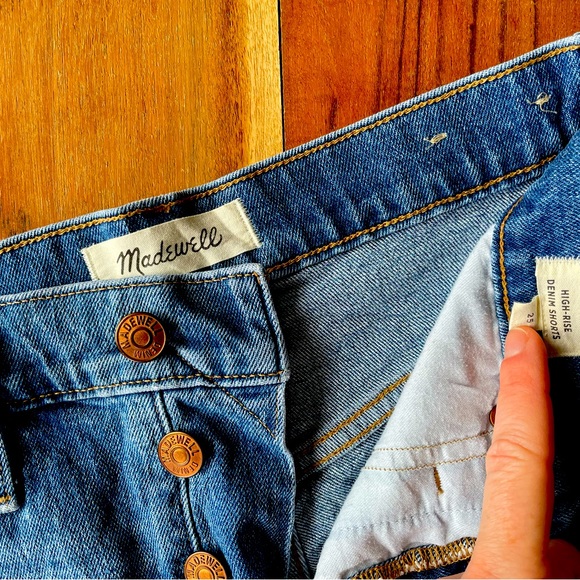 Madewell • High-Rise Button Fly Denim Shorts - Picture 3 of 6